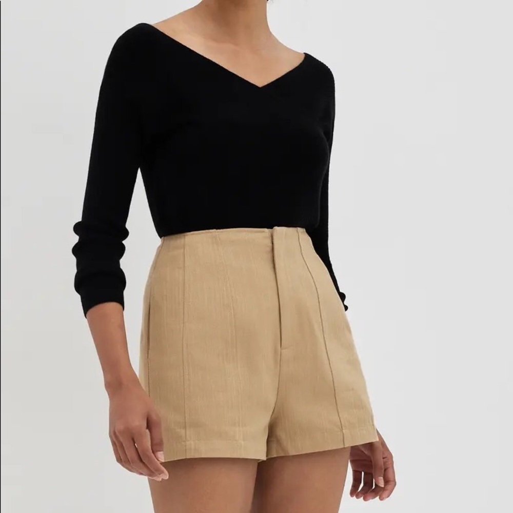 NWT Love Bonito Tyra Denim Panel Shorts in Khaki